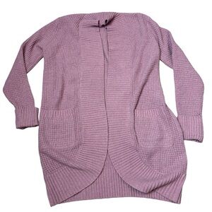 Pink Rose cardigan waffle knit medium